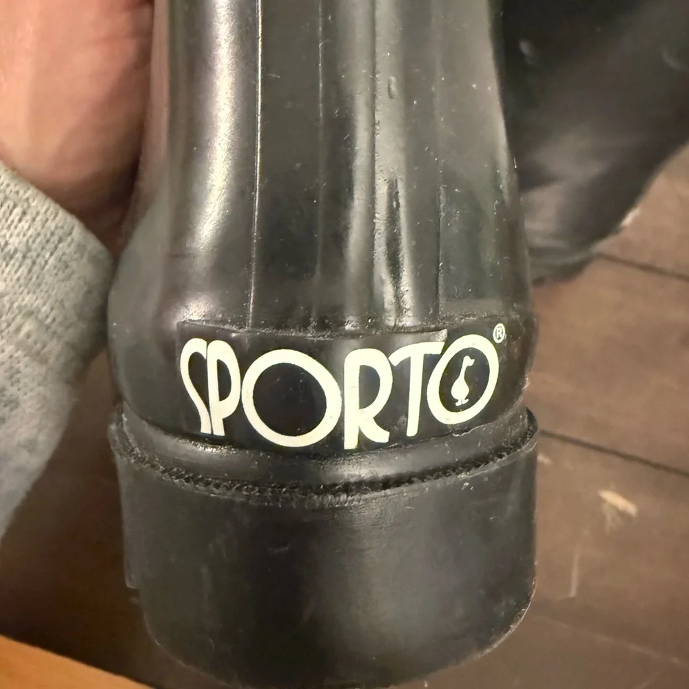 Sporto Black Rubber Rain Boots Women’s Size 6 Mid Calf Waterproof Classic